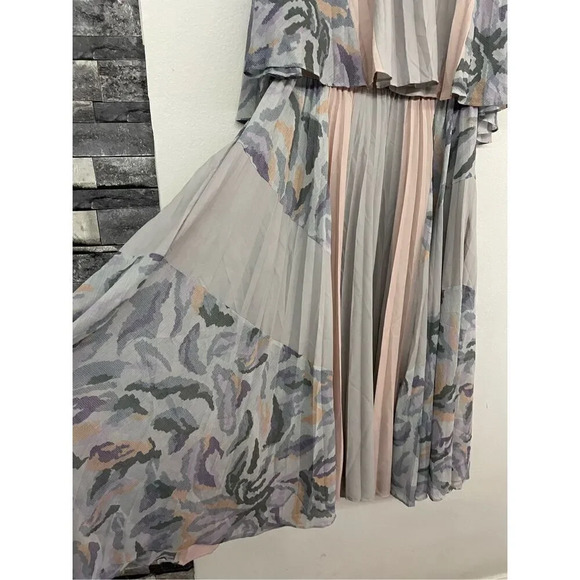 Bcogmaxazria Jaelyn Print Blocked Pleated Dress Size M - Picture 9 of 15